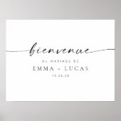 Chic Modern Script Wedding Willkommenszeichen | Fr Poster (Vorne)