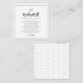 Chic+Modern Script Wedding Wishing Well Well Well  Quadratische Visitenkarte (Vorne/Hinten)