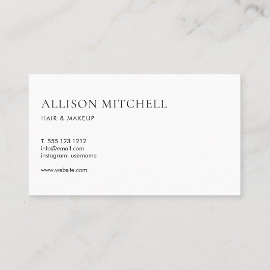 Chic Modern Script White Appointing Card Terminkarte (Rückseite)