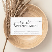 Chic Modern Script White Appointing Card Terminkarte