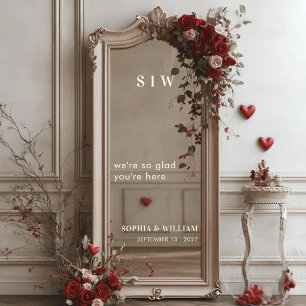 Chic Modern Selfie Mirror Willkommen Wedding Decal Fensteraufkleber