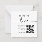 Chic Modern Share the Liebe QR Code Table Cards Mitteilungskarte (Vorderseite)