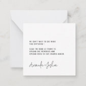 Chic Modern Share the Liebe QR Code Table Cards Mitteilungskarte (Rückseite)