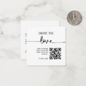 Chic Modern Share the Liebe QR Code Table Cards Mitteilungskarte (Vorderseite/Rückseite Beispiel)