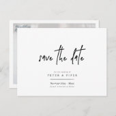 Chic+Modern Signature Script, Save the Date Postkarte (Vorne/Hinten)