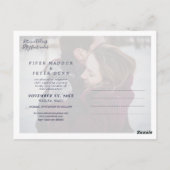 Chic+Modern Silver Signature Script, Save the Date Postkarte (Rückseite)