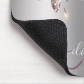 Chic Modern Silver Tropfen Monogramm Mousepad (Ecke)