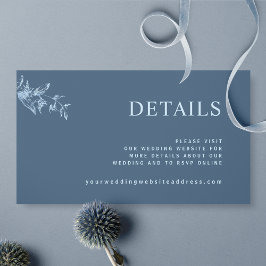 Chic Modern Simple Blue Wedding Website / Details Begleitkarte