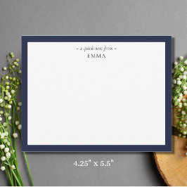 Chic Modern Small Denim Blue Correspondence Mitteilungskarte