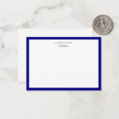 Chic Modern Small Navy Blue Correspondence Mitteilungskarte (Vorderseite/Rückseite Beispiel)