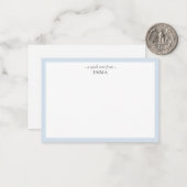 Chic Modern Small Powder Blue Correspondent Mitteilungskarte (Vorderseite/Rückseite Beispiel)