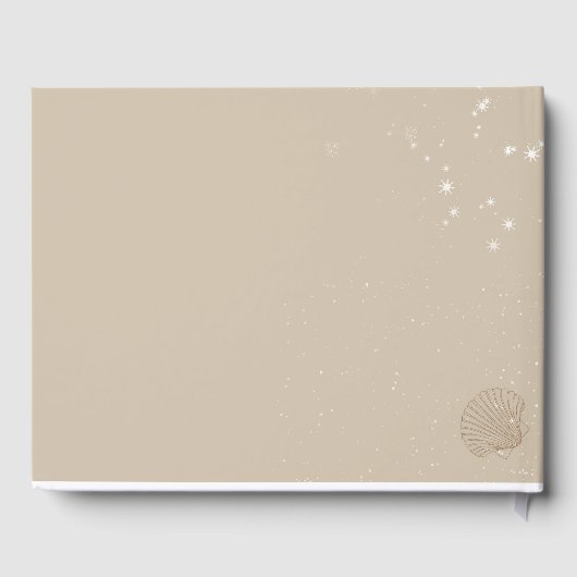 Chic Modern Starfish Beach Hochzeit Gästebuch (Rückseite)
