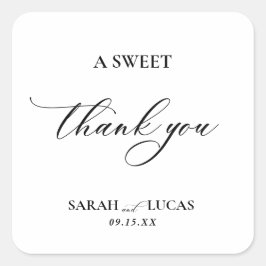 Chic Modern stilvoll Elegante Hochzeit Quadratischer Aufkleber