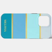 Chic Modern Stripes Gold Name Case-Mate iPhone Hülle (Rückseite (Horizontal))