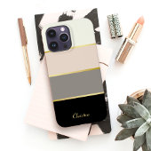Chic Modern Stripes Muster mit Namen Case-Mate iPhone Hülle