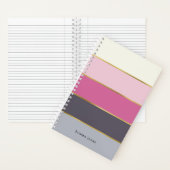 Chic Modern Stripes Personalisiert Notizblock (Innen)