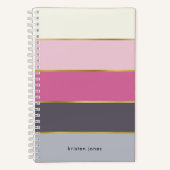 Chic Modern Stripes Personalisiert Notizblock (Vorderseite)