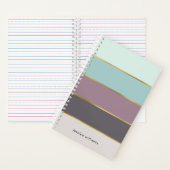 Chic Modern Stripes Personalisiert Notizblock (Innen)