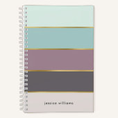 Chic Modern Stripes Personalisiert Notizblock (Vorderseite)