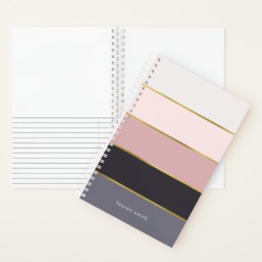 Chic Modern Stripes Personalisiert Notizblock (Innen)