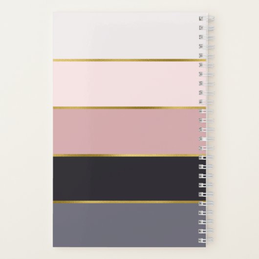 Chic Modern Stripes Personalisiert Notizblock (Rückseite)