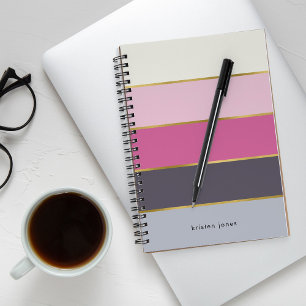 Chic Modern Stripes Personalisiert Notizblock