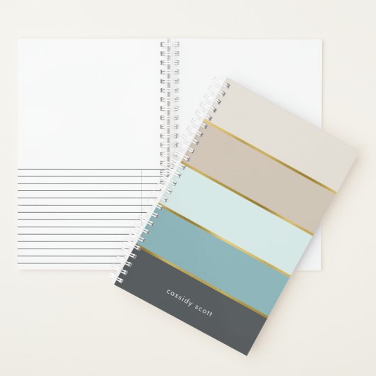 Chic Modern Stripes Personalisiert Notizblock (Innen)
