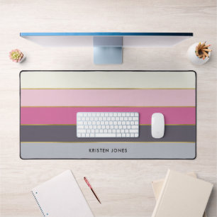 Chic Modern Stripes Personalisiert Schreibtischunterlage