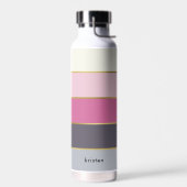 Chic Modern Stripes Personalisiert Trinkflasche (Links)