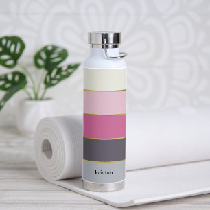 Chic Modern Stripes Personalisiert Trinkflasche