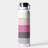 Chic Modern Stripes Personalisiert Trinkflasche (Rückseite)
