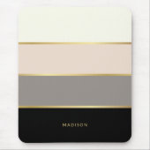 Chic Modern Strips mit Ihrem Namen Mousepad (Vorne)