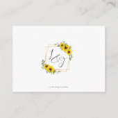 Chic Modern Sunflower Blumenzwiebeldetails Begleitkarte (Rückseite)