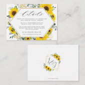 Chic Modern Sunflower Blumenzwiebeldetails Begleitkarte (Vorne/Hinten)
