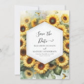 Chic Modern Sunflower Wedding Save The Date (Vorderseite)