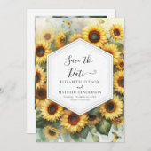 Chic Modern Sunflower Wedding Save The Date (Vorne/Hinten)