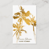 Chic Modern Tropical Gold Palm Trees Beruflich Visitenkarte (Vorderseite)