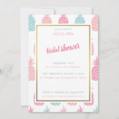 Chic Modern Tropical Pineapse Brautparty Einladung (Vorderseite)