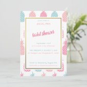 Chic Modern Tropical Pineapse Brautparty Einladung (Stehend Vorderseite)