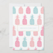 Chic Modern Tropical Pineapse Brautparty Einladung (Rückseite)