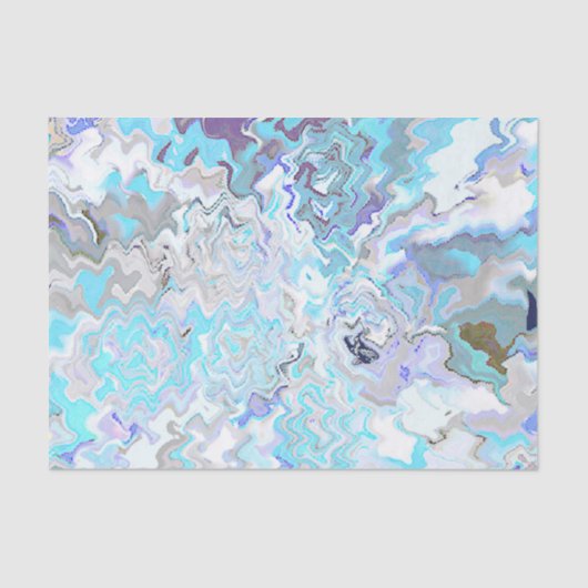 Chic Modern Turquoise & Blue Abstract Design Seidenpapier (Vorderseite)