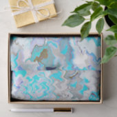 Chic Modern Turquoise & Blue Abstract Design Seidenpapier (Geschenk)