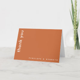 Chic Modern Typografy | Burnt Orange Wedding Dankeskarte