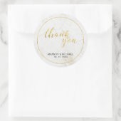 Chic Modern Typografy Gastgeschenk Hochzeit / Dank Runder Aufkleber (Tasche)