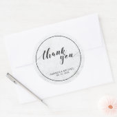 Chic Modern Typografy Gastgeschenk Hochzeit / Dank Runder Aufkleber (Umschlag)