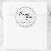 Chic Modern Typografy Gastgeschenk Hochzeit / Dank Runder Aufkleber (Tasche)