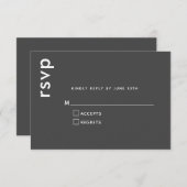 Chic Modern Typografy | Schwarz-Weiß-Hochzeit RSVP Karte (Vorne/Hinten)