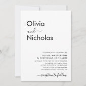 Chic Modern Typografy Script Monogram Wedding Einladung (Vorderseite)