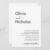 Chic Modern Typografy Script Monogram Wedding Einladung (Vorne/Hinten)