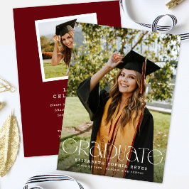 Chic Modern Typografy Two Foto Abschluss Ankündigung